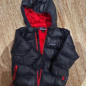 Patagonia Black Puffer Jacket with Red Lining